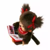 Moncsicsi plüssfigura lány piros barna fotóalbummal 20 cm