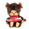 Moncsicsi plüssfigura lány piros barna fotóalbummal 20 cm