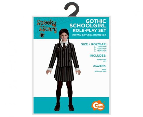 Iskoláslány Gothic Black jelmez 120/130 cm