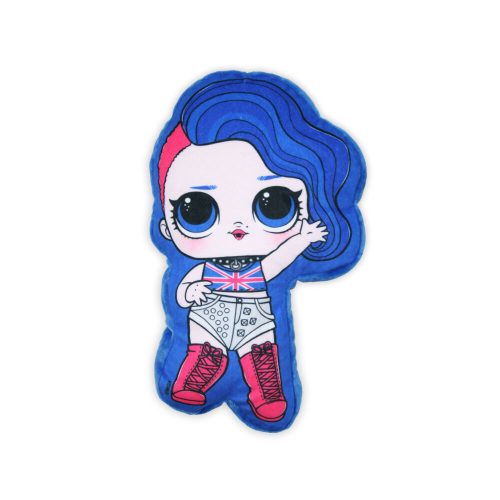 Kifordítható LOL Baba játékpárna kislányoknak - kettő az egyben párna - világosrózsaszín-királykék