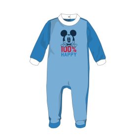   Disney Mickey egér baba velúr rugdalózó - középkék-fehér - 3-6 hónapos babának