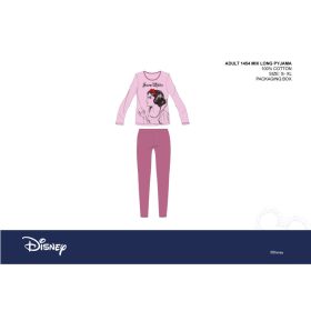   Disney Hófehérke női jersey pizsama - pamut pizsama - világosrózsaszín-lila - L