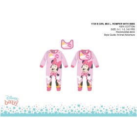   Disney Minnie egér baba rugdalózó előkével - világosrózsaszín-rózsaszín - 0-1 hónapos babának