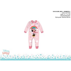   Disney Minnie egér baba rugdalózó - galléros - Minnie Mouse felirattal - világosrózsaszín-rózsaszín - 0-1 hónapos babának