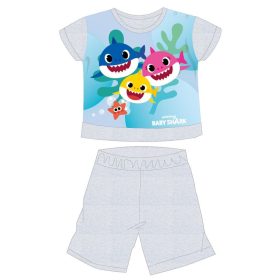   Baby Shark nyári rövid ujjú baba pizsama - pamut jersey pizsama - szürke - 86