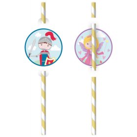   Hercegnő és Lovag Middle Ages papír szívószál, 8 db-os szett