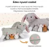 Mama nyuszi és kölykei plüss szett szürke Mamanimals