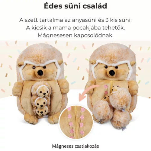 Mama sün és kölykei plüss szett világosbarna Mamanimals