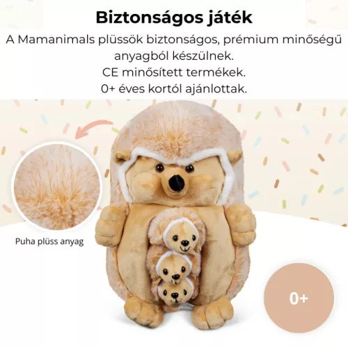 Mama sün és kölykei plüss szett világosbarna Mamanimals