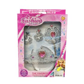 Tiara, korona, varázspálca és fülbevaló szett