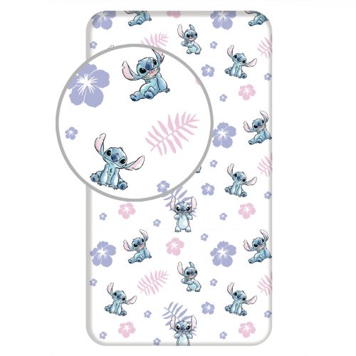 Disney Lilo és Stitch, A csillagkutya White gumis lepedő 90x200 cm