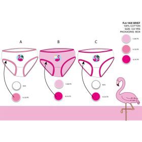 Flamingó kislány bugyi - 3 darabos pamut bugyi - 92-98