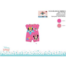   Disney Minnie egér nyári rövid ujjú baba rugdalózó - pink - 0-1 hónapos babának
