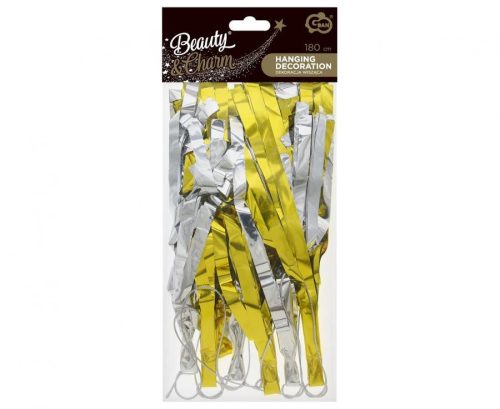 Arany-Ezüst B&C szalag dekoráció 180 cm