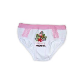   Pamut lányka bugyi - Pamutdzsörzé - flamingós - fehér-rózsaszín - 110