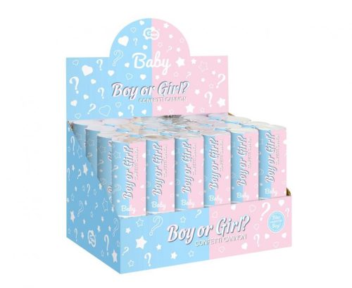 Boy or Girl Reveal konfetti kilövő 15 cm kék konfettivel