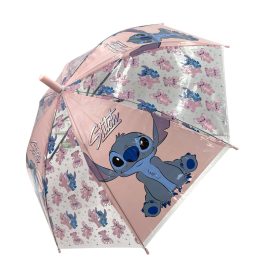 Disney Stitch félautomata esernyő - 68cm - Rózsaszín