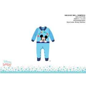   Disney Mickey egér baba rugdalózó - galléros - világoskék-sötétkék - 0-1 hónapos babának