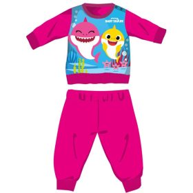   Baby Shark téli vastag baba pizsama - pamut flanel pizsama - pink - 86