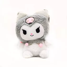  Hello Kitty Kuromi plüssfigura 24 cm szürke