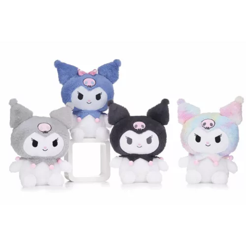  Hello Kitty Kuromi plüssfigura 24 cm szürke