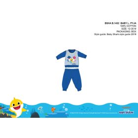   Baby Shark baba pizsama - jersey pamut pizsama - középkék - 80