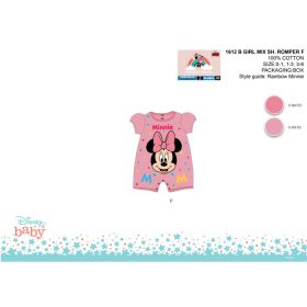   Disney Minnie egér nyári rövid ujjú baba rugdalózó - rózsaszín - 0-1 hónapos babának