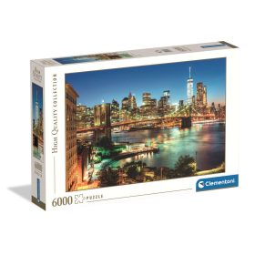   New York Brooklyn Bridge Lights 6000 db-os Compact puzzle Clementoni