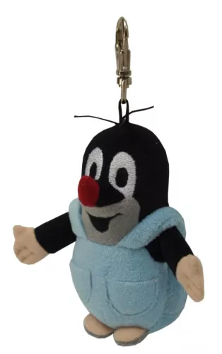 Kisvakond nadrágban plüss függő kapoccsal 10 cm