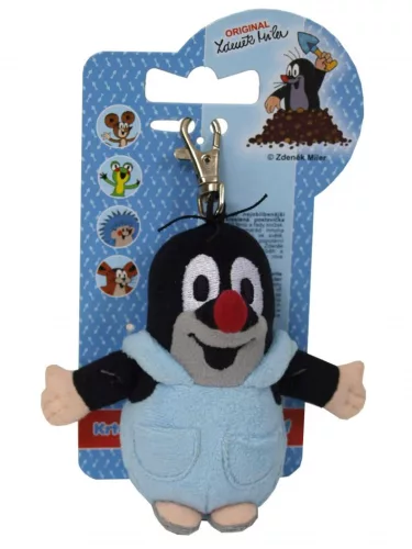 Kisvakond nadrágban plüss függő kapoccsal 10 cm