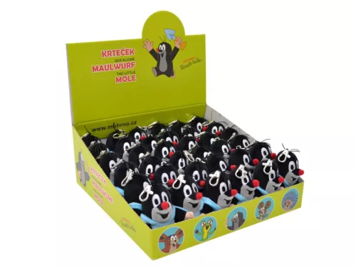 Kisvakond nadrágban plüss függő kapoccsal 10 cm