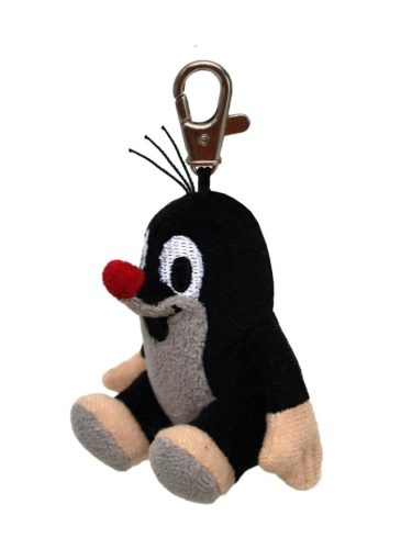 Kisvakond ülő plüss kulcstartó karabinerrel 7cm