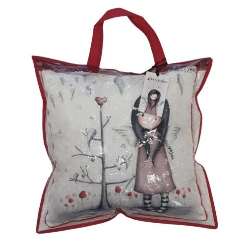 Gorjuss párna, díszpárna - 40x40 cm - fehér-piros