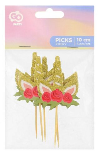 Unikornis Rose díszítő pálca 6 db-os