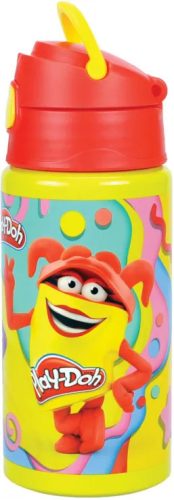 Play-Doh Happy alumínium szívószálas kulacs akasztóval 500 ml
