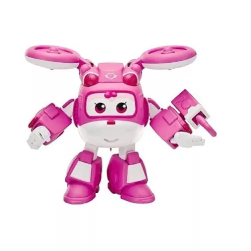 Alpha Group figura, Super Wings, Dizzy Helikopter, mozgó elemekkel, fehér / rózsaszín, 8 cm