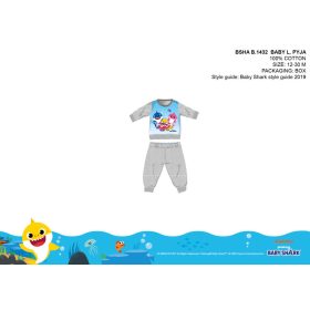   Baby Shark baba pizsama - jersey pamut pizsama - szürke - 80