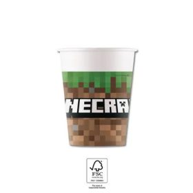 Minecraft Green papír pohár 8 db-os 200 ml FSC