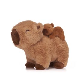   Capybara plüssfigura álló kisbabával 25 cm - Világos barna