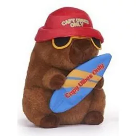 Capybara plüssfigura szörfdeszkával 22 cm - Sötét barna