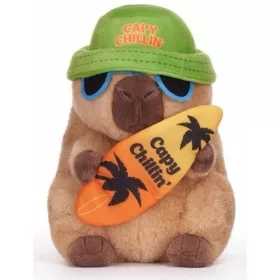 Capybara plüssfigura szörfdeszkával 22 cm - Vajszínű