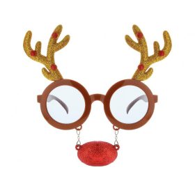 Szarvas Reindeer szemüveg piros orral