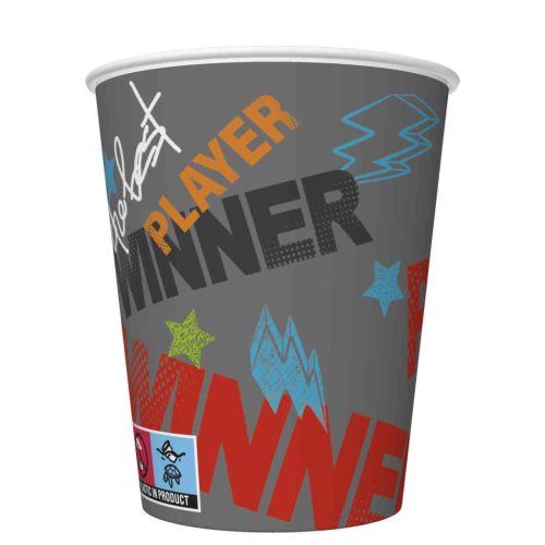 Gamer Joystick papír pohár 8 db-os 250 ml