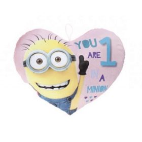 Gru minion szívalakú nagy puha rózsaszín párna