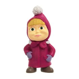 Másha és a medve Másha figura 6 cm - télikabátban