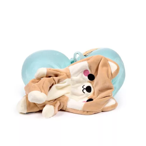 2 az 1-ben Kifordítható Utazópárna & Plüss Figura - Shuggs, a Shiba Inu Kutya