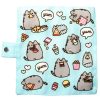 Pusheen cica evőeszköz szett bambuszból vászon tartóban - 6 db-os