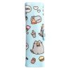 Pusheen cica evőeszköz szett bambuszból vászon tartóban - 6 db-os