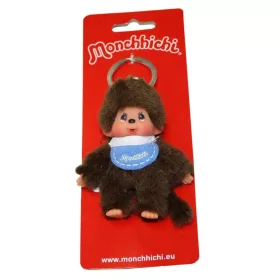 Moncsicsi fiú kék plüss kulcstartó 10 cm Monchhichi