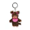 Moncsicsi lány rózsaszín plüss kulcstartó 10 cm Monchhichi